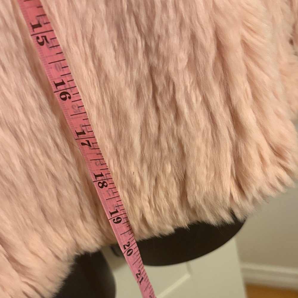 Pink 100% Rabbit Fur Poncho - Picture 4 of 10
